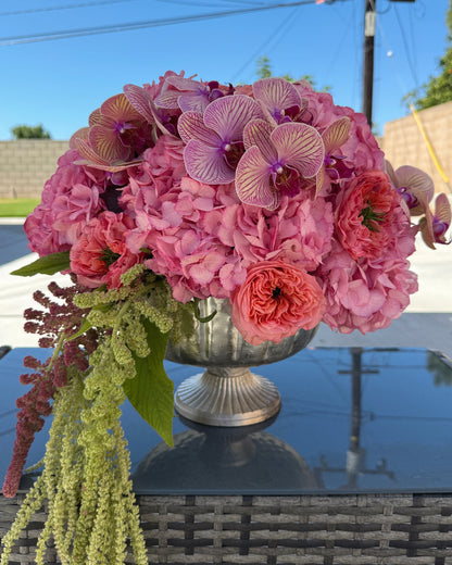 Luxury Orchid and Rose Vase Arrangement