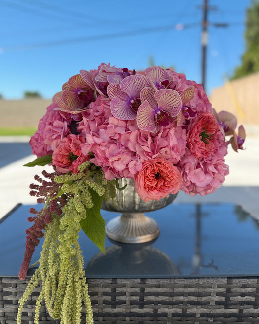 Luxury Orchid and Rose Vase Arrangement
