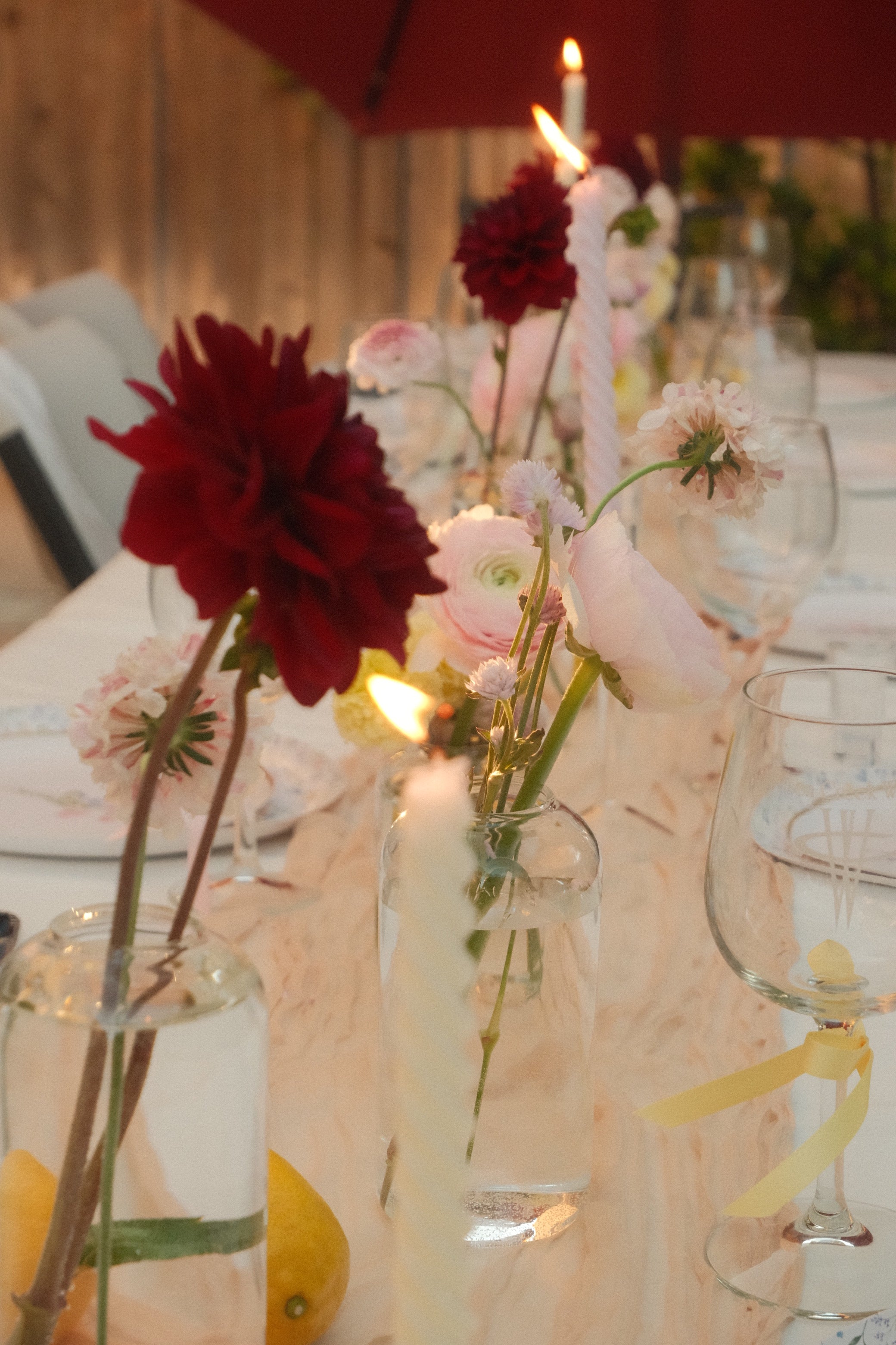 Superbloom Floral bud vase arrangements crafted with dahlias, ranunculus, mums, and additional premium blooms. 